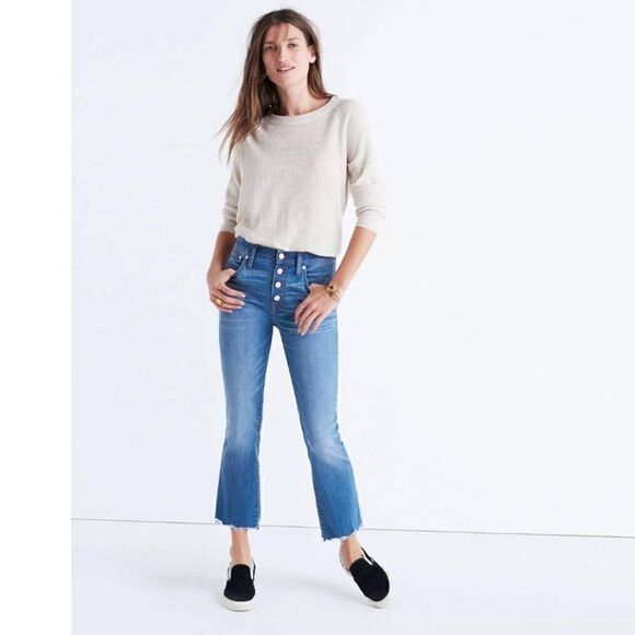 Madewell Cali Demi-Boot Jeans: Chewed-Hem - Picture 1 of 10